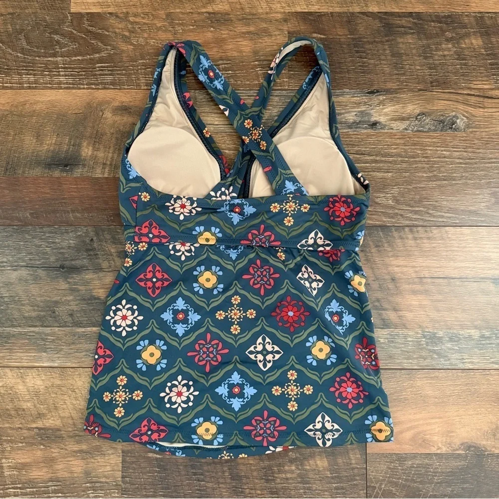 NWT A Pea In The Pod Mosaic Tile Print Maternity Tankini Swimsuit